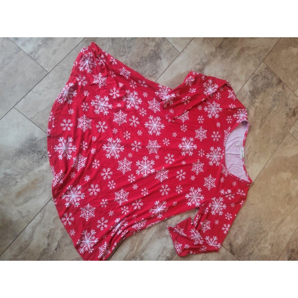 Red Holiday Christmas Winter Snowflake Tunic Dress 1x